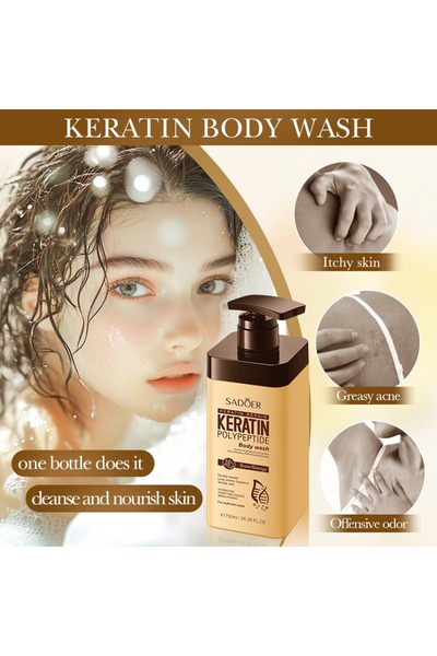 SADOER Keratin Polypeptide Moisturizing Nourishing Rejuvenating Shower Gel Ge...
