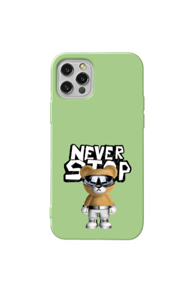 Other Apple iPhone 12 Pro Max Never stop Light Green Colored Silicone TPU Θήκη
