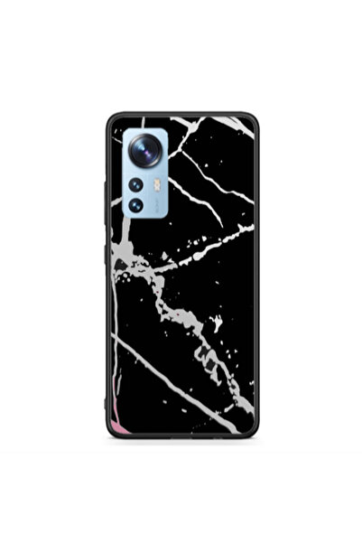 Other Xiaomi Mi 12 Marble Cream Cracks Black Glossy Θήκη