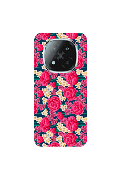 Other Xiaomi Redmi Note 14 Pro + 5g Red and pink Flowers Transparent Silicone...