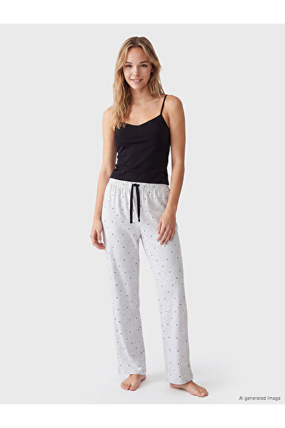LC Waikiki Lcw Dream Gray Polka Dot Women's Pajama Bottoms