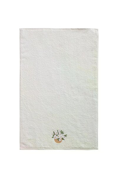 LC Waikiki Lcw Home Ecru Floral Embroidery Face Towel 50X80 cm