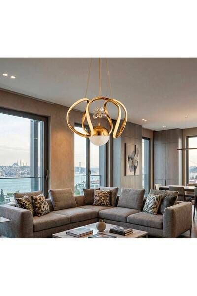 Zirve Gold Tek Toplu Led Avize 3 Renk