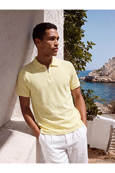 LC Waikiki Nevavm Polo Collar Men's Textured T-Shirt