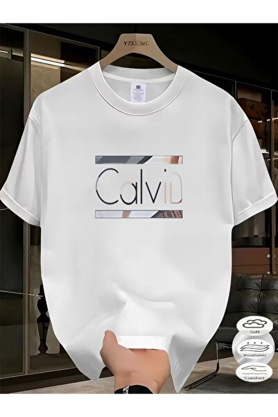 252611 YZZMC White Round Neck Short-Sleeved T-Shirt Men'S And Women'S Easy So...