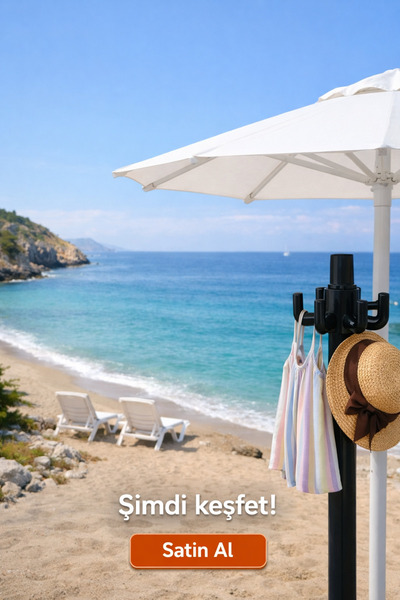 YBC Sun Umbrella Hanger - Beach Umbrella Hanger - Adjustable Umbrella Hook - Black Umbrella Hanger Attachment