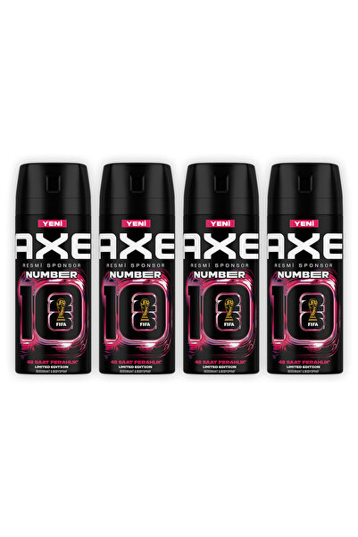 Axe Erkek Deodorant Number 10 Body Spray Limited Edition 150 ml x4