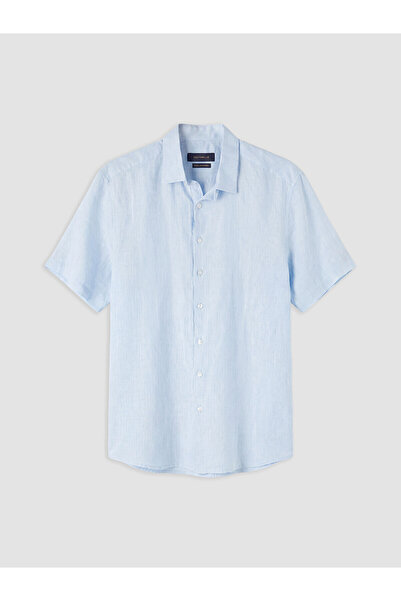 LC Waikiki Ανδρικό πουκάμισο NEVAVM Regular Fit 100% λινό με διαφορά στην υφή