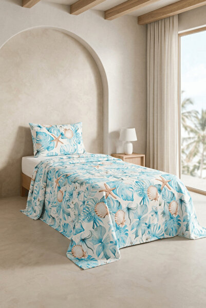 Menderes Home La Notte Sea Marine Single 3-Piece Pique Set 160X230 + 100X200 ...