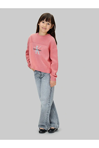 Calvin Klein MONOLOGO CN SWEATER, VAZ Pembe Kız Çocuk Sweatshirt