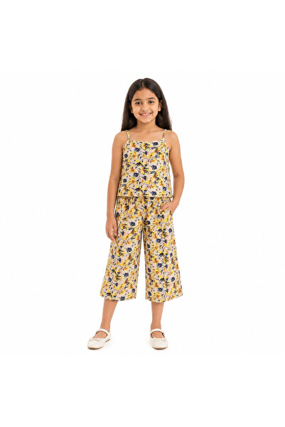 Generic Girls' Two-Piece Set Thin Strap Top and Wide-Leg Pants 8-Year-Old Gir...