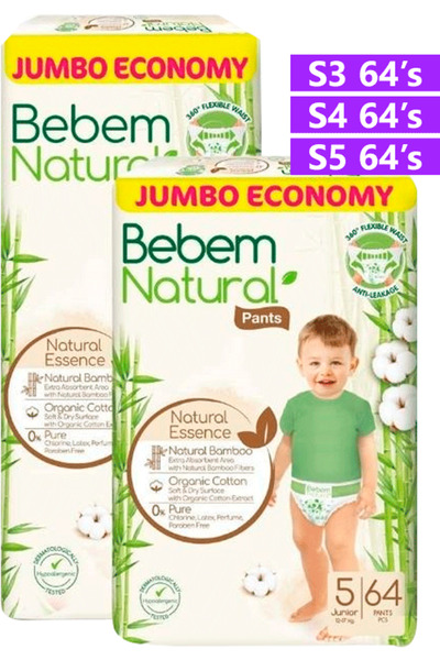 Bebem Diaper Jumbo S4 58's 7-18kg