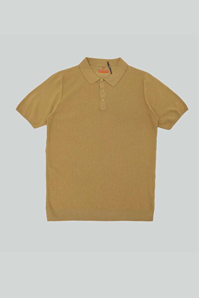 BEARRAYBON Men's Knitwear Half-Zip Polo Collar T-Shirt