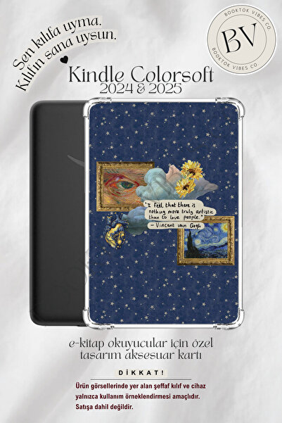 BookTok Vibes Co. Van Gogh Temalı Minimalist Insert - Kindle ve Kobo E-Kitap ...