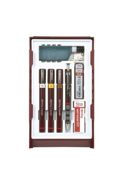 Rotring Isograph Set (0.2-0.3-0.5) Pergelsiz Paslanmaz Çelik Uçlu İnce Kalemler