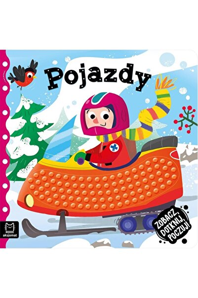 AKSJOMAT Carte senzoriala Pojazdy, pagini tactile, pentru copii 3+, Multicolor