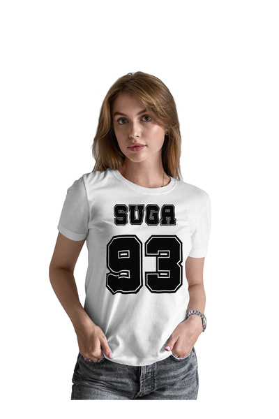 Generic عالم الموضة تيشرت قطن بطباعة عالية الجودة بتصميم BTS SUGA93