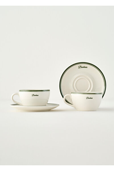 Bella Maison Bonheur 2'li Porselen Çay Fincanı Yeşil (270 cc)