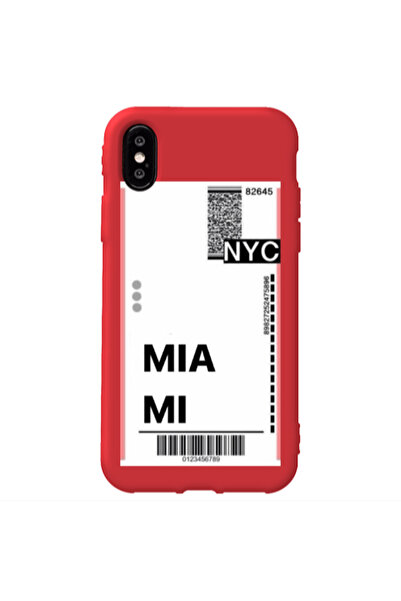 Other Apple iPhone Xs Max Miami NYC Red Colored Silicone TPU Θήκη