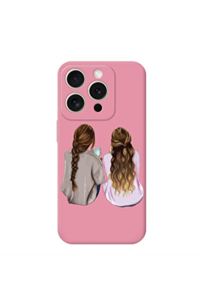 Other Apple iPhone 15 Pro Friends Pink Colored Silicone TPU Θήκη