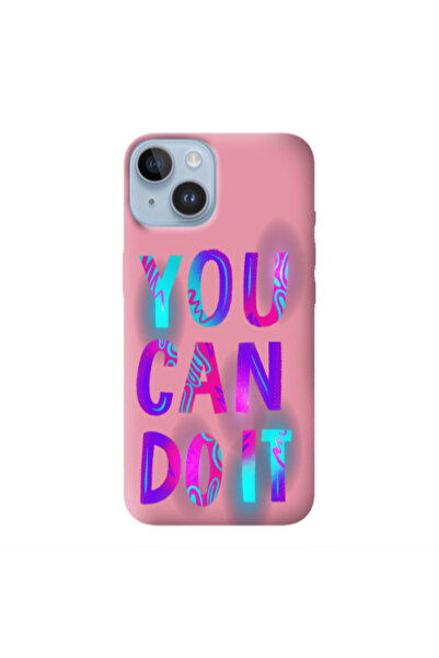 Other Apple iPhone 14 Plus You Can Doit Pink Colored Silicone TPU Θήκη