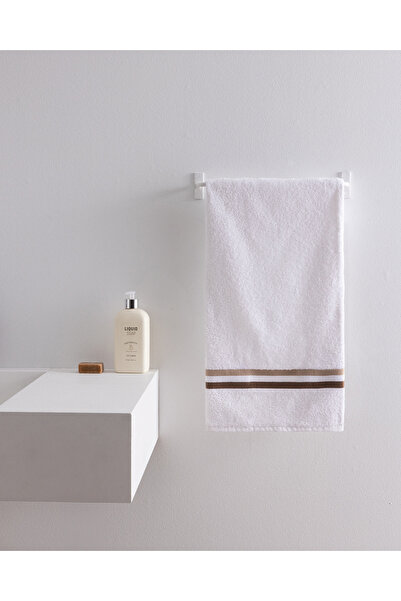 Madame Coco Rosabelle Cotton Face Towel - White/Beige - 50X70 cm