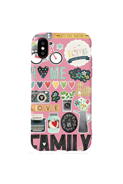 Other Apple iPhone Xs Max Family love home Pink Colored Silicone TPU Θήκη
