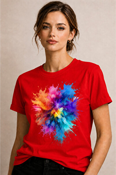 VODEXA Women's Oversize T-Shirt Mixed Colors Printed 100% Cotton T-Shirt Comf...