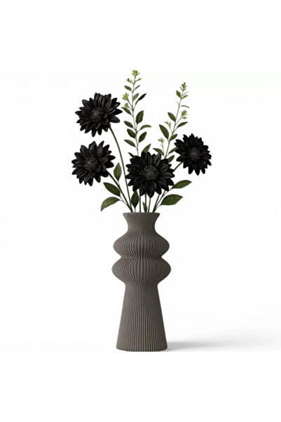 Generic Brand Premium Nordic Rustic Plastic 3D Decorative Vase Gray