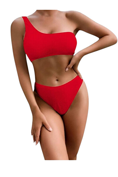 OEM Costum de baie, din doua piese, rosu, S