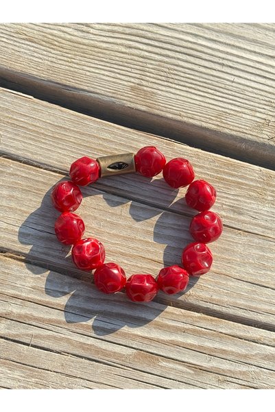 lotusbybuket Colorful Natural Stone-Like Beads Flexible Bracelet