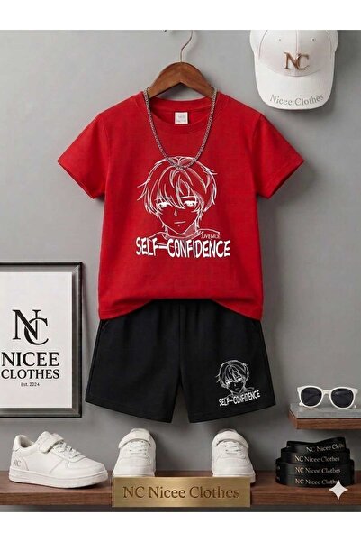 NC Nicee Clothes Summer Children's T-Shirt Shorts Unisex (Self Confidance Pri...
