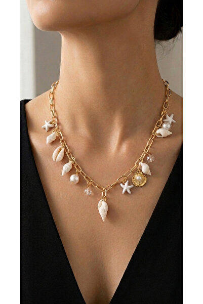 GenelTedarik Seashell Stone Design Pinterest Necklace |   Does Not Darken |  ...