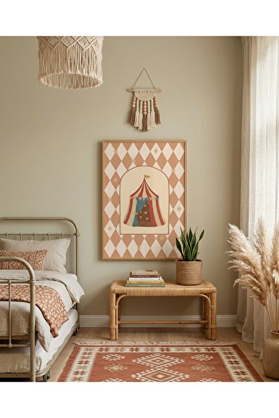 Creatick Design Masif Ahşap Çerçeveli Çocuk Ve Bebek Odası MDF Tablo İskandin...