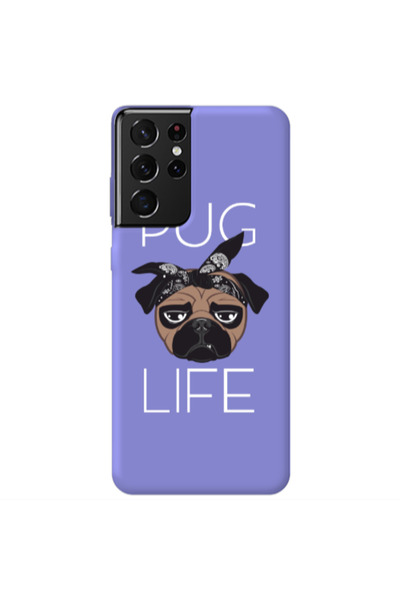Other Samsung S21 Ultra Pug Life Purple Colored Silicone TPU Θήκη