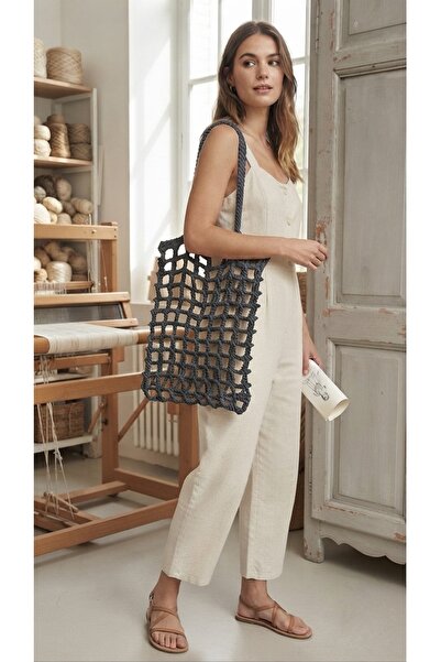 yucin Hand Knitted Mesh Bag - Handmade Stylish Shoulder Bag and Beach Bag (wi...