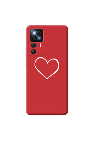 Other Xiaomi Mi 12T White heart Red Colored Silicone TPU Θήκη