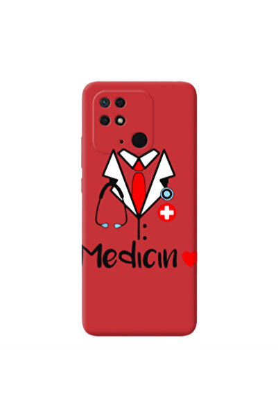 Other Xiaomi Redmi 10C Medicin Red Colored Silicone TPU Θήκη