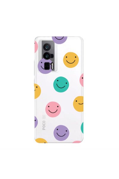 Other Xiaomi Poco F5 Pro Colorful smiles Transparent Silicone TPU Θήκη