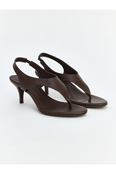 LC Waikiki Peak New Season Leather Look Women's Heeled Sandals
