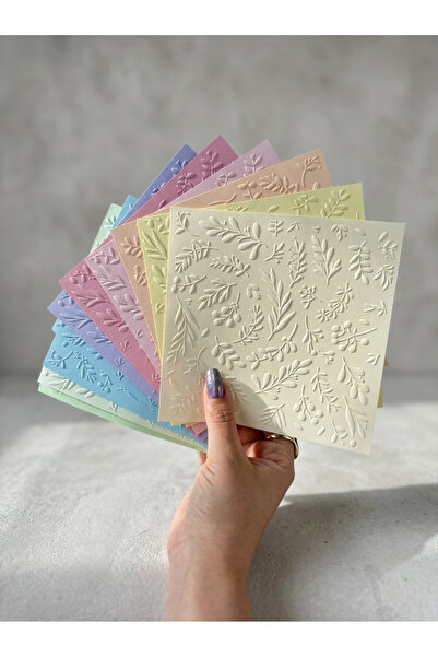 10'lu Dokulu Kare Kağıt Seti 15x15 cm Scrapbook ve Kolaj Kağıdı