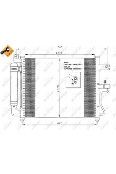 NRF Radiator Condensator Aer Conditionat HYUNDAI ACCENT 2