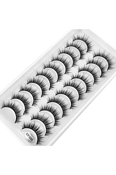 Choice3 10pairs MR-03 New 10 Pairs 3D Faux Mink Lashes Natural Long Soft Shor...