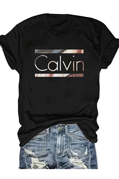 799 Women'S Plus Size "" Graphic T-Shirt - Neck, Short Sleeve, Letter Print T...