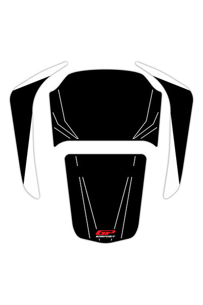 GP KOMPOZİT Honda Forza 250 2018-2026 Uyumlu Yeni Seri Tank Pad Seti Siyah-Beyaz