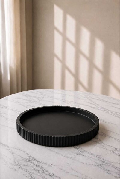 Gizem Design Products Siyah Tırtıklı Sunum Tabağı Biblo