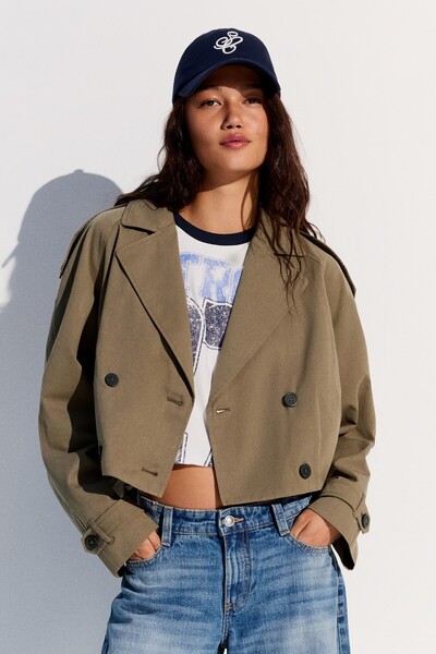 Bershka Kısa pilili trençkot
