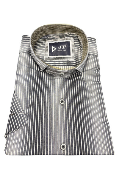 OEM Camasa cu maneca lunga barbati, slim fit, model cu dungi decolorat, bumba...