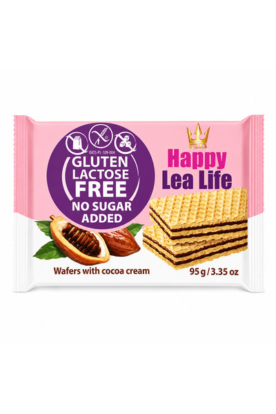 LEA Napolitane fara zahar, fara gluten cu gust de cacao Life 95g