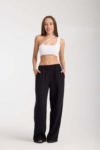 Enhitbaby Udenya dvoslojne muslinske široke pantalone